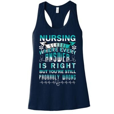 Nursing School Where Every Answer Is Right But You're Still Probably Wrong Womens Tank Top
