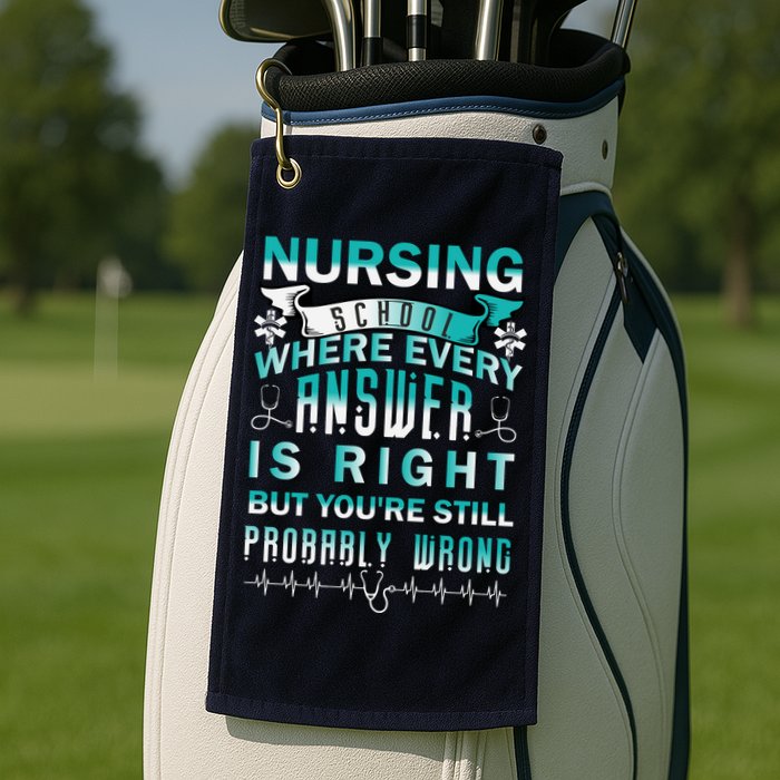 Nursing School Where Every Answer Is Right But You're Still Probably Wrong Golf Towel