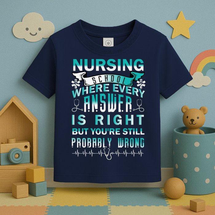 Nursing School Where Every Answer Is Right But You're Still Probably Wrong Toddler T-Shirt