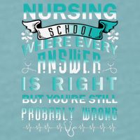 Nursing School Where Every Answer Is Right But You're Still Probably Wrong Sueded Cloud Jersey T-Shirt