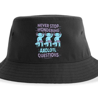 Never Stop Wondering AXOLOTL QUESTIONS For Axolotl Lovers Sustainable Bucket Hat