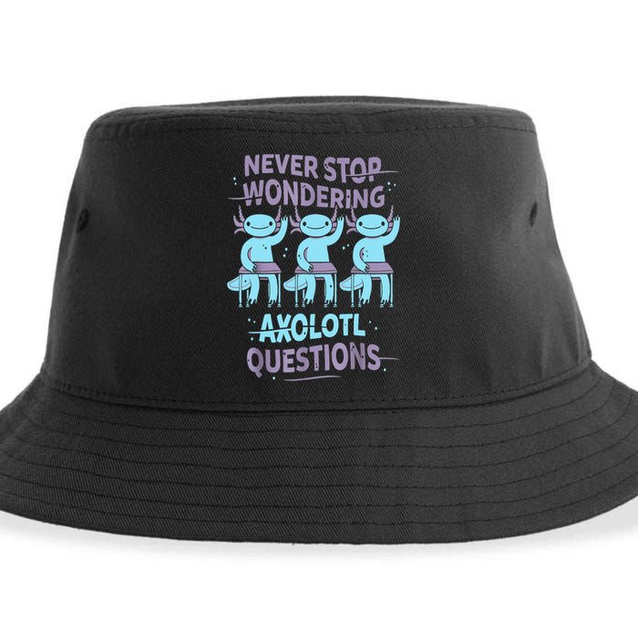 Never Stop Wondering AXOLOTL QUESTIONS For Axolotl Lovers Sustainable Bucket Hat
