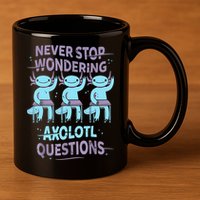 Never Stop Wondering AXOLOTL QUESTIONS For Axolotl Lovers 11oz C Handle Ceramic Mug