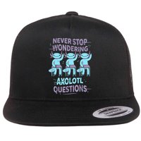 Never Stop Wondering AXOLOTL QUESTIONS For Axolotl Lovers Flatbill Hat