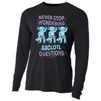 Never Stop Wondering AXOLOTL QUESTIONS For Axolotl Lovers Cooling Performance Long Sleeve Crew