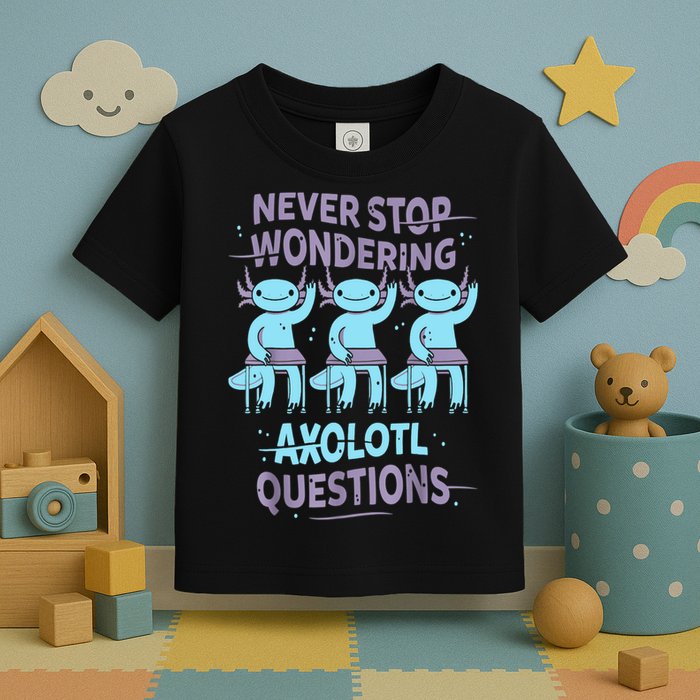 Never Stop Wondering AXOLOTL QUESTIONS For Axolotl Lovers Toddler T-Shirt