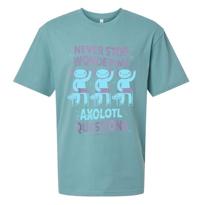 Never Stop Wondering AXOLOTL QUESTIONS For Axolotl Lovers Sueded Cloud Jersey T-Shirt