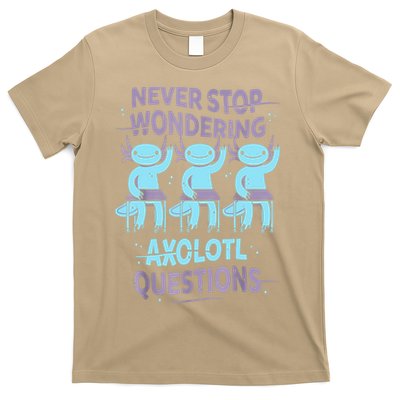 Never Stop Wondering AXOLOTL QUESTIONS For Axolotl Lovers T-Shirt