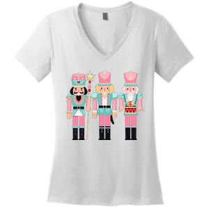 Nutcracker Squad Xmas Christmas Pajamas Women's V-Neck T-Shirt