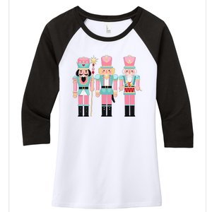 Nutcracker Squad Xmas Christmas Pajamas Women's Tri-Blend 3/4-Sleeve Raglan Shirt