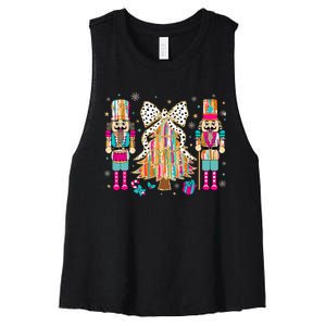 Nutcracker Squad Xmas Christmas Tree Women's Racerback Cropped Tank