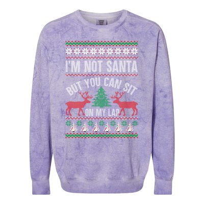 Not Santa You Can Sit On My Lap Ugly Christmas Gift Colorblast Crewneck Sweatshirt