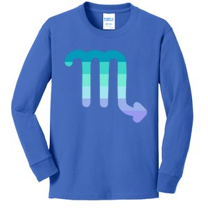 Neptunic Scorpio Zodiac Sign Neptunic Pride Flag Gift Kids Long Sleeve Shirt