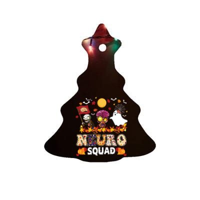 Neuro Squad Zombies Boo Brain Flag Halloween Spooky Season Ceramic Tree Ornament