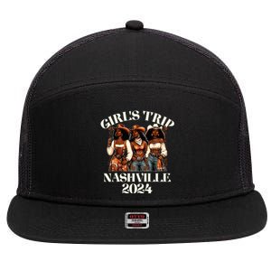 Nashville Trip 2024 African Melanin Cowgirl 7 Panel Mesh Trucker Snapback Hat