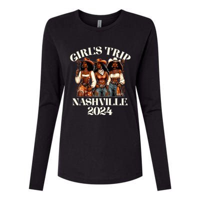 Nashville Trip 2024 African Melanin Cowgirl Womens Cotton Relaxed Long Sleeve T-Shirt