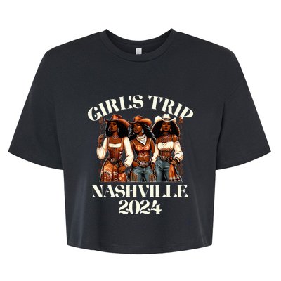 Nashville Trip 2024 African Melanin Cowgirl Bella+Canvas Jersey Crop Tee