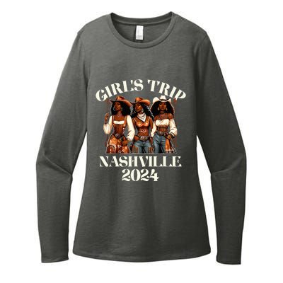 Nashville Trip 2024 African Melanin Cowgirl Womens CVC Long Sleeve Shirt