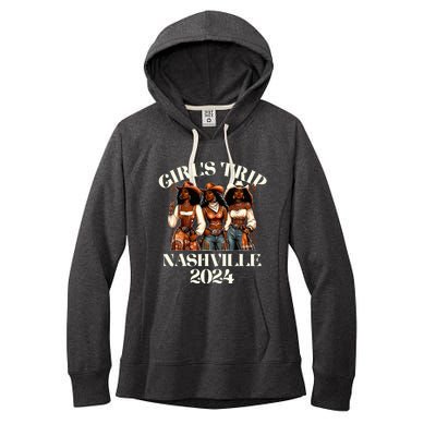 Nashville Trip 2024 African Melanin Cowgirl Women's Fleece Hoodie