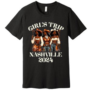 Nashville Trip 2024 African Melanin Cowgirl Premium T-Shirt