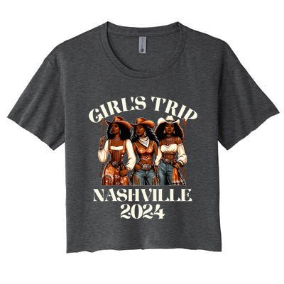 Nashville Trip 2024 African Melanin Cowgirl Women's Crop Top Tee