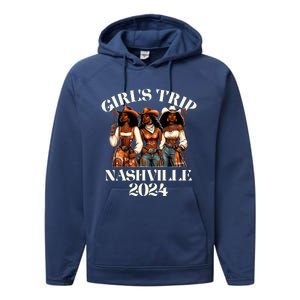 Nashville Trip 2024 African Melanin Cowgirl Performance Fleece Hoodie