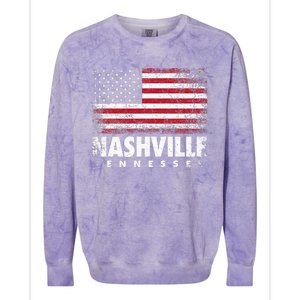 Nashville Tennessee 4th Of July American Flag Usa America Colorblast Crewneck Sweatshirt