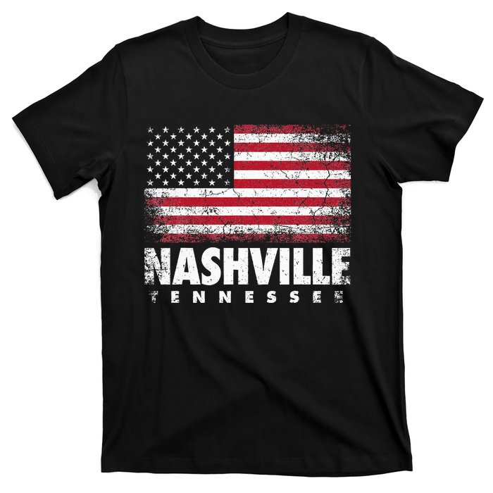 Nashville Tennessee 4th Of July American Flag Usa America T-Shirt