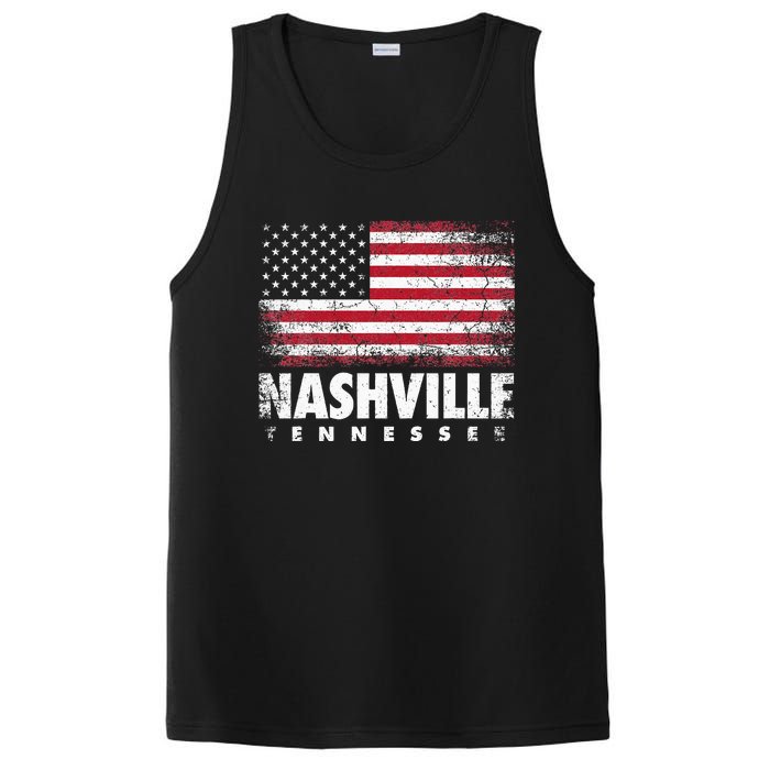 Nashville Tennessee 4th Of July American Flag Usa America PosiCharge Competitor Tank