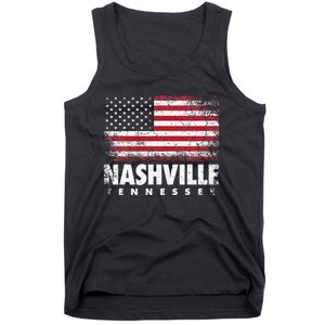 Nashville Tennessee 4th Of July American Flag Usa America Tank Top