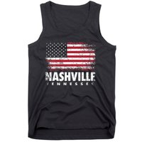 Nashville Tennessee 4th Of July American Flag Usa America Tank Top