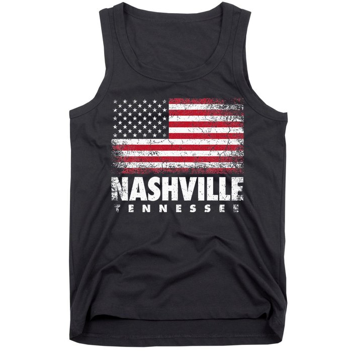 Nashville Tennessee 4th Of July American Flag Usa America Tank Top