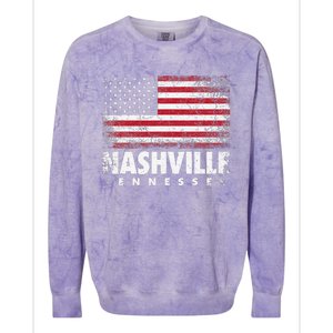 Nashville Tennessee 4th of July American Flag USA America Colorblast Crewneck Sweatshirt