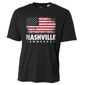 Nashville Tennessee 4th of July American Flag USA America Cooling Performance Crew T-Shirt