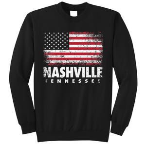 Nashville Tennessee 4th of July American Flag USA America Tall Sweatshirt