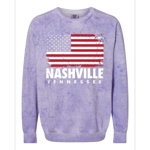 Nashville Tennessee 4th Of July American Flag Usa America Colorblast Crewneck Sweatshirt