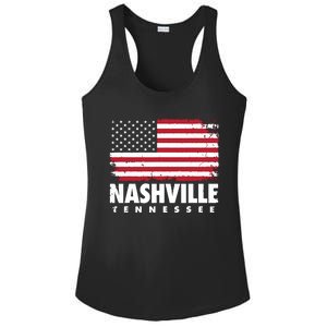 Nashville Tennessee 4th Of July American Flag Usa America Ladies PosiCharge Competitor Racerback Tank