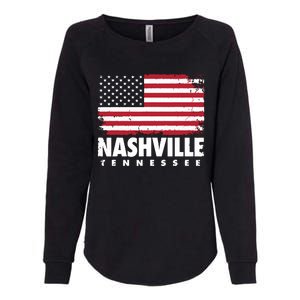 Nashville Tennessee 4th Of July American Flag Usa America Womens California Wash Sweatshirt