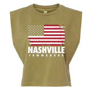 Nashville Tennessee 4th Of July American Flag Usa America Garment-Dyed Women's Muscle Tee