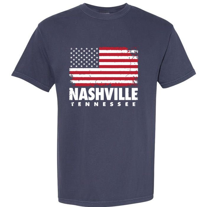 Nashville Tennessee 4th Of July American Flag Usa America Garment-Dyed Heavyweight T-Shirt