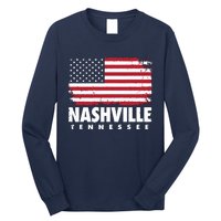 Nashville Tennessee 4th Of July American Flag Usa America Long Sleeve Shirt