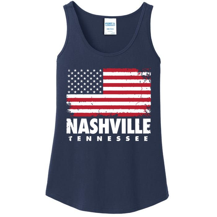 Nashville Tennessee 4th Of July American Flag Usa America Ladies Essential Tank