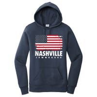 Nashville Tennessee 4th Of July American Flag Usa America Women's Pullover Hoodie