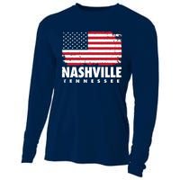 Nashville Tennessee 4th Of July American Flag Usa America Cooling Performance Long Sleeve Crew