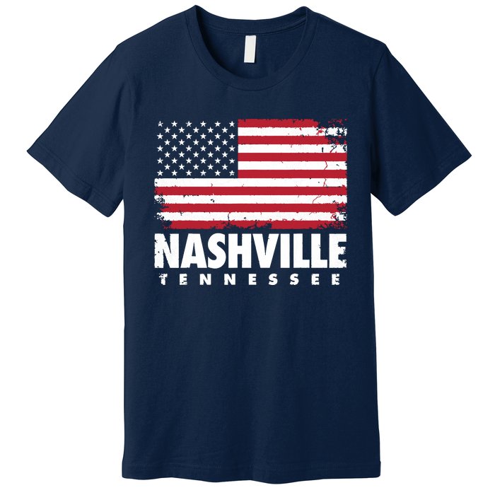 Nashville Tennessee 4th Of July American Flag Usa America Premium T-Shirt