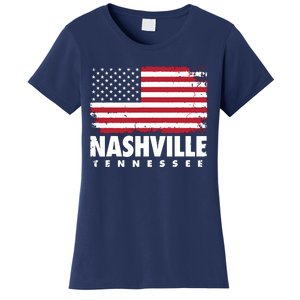 Nashville Tennessee 4th Of July American Flag Usa America Women's T-Shirt