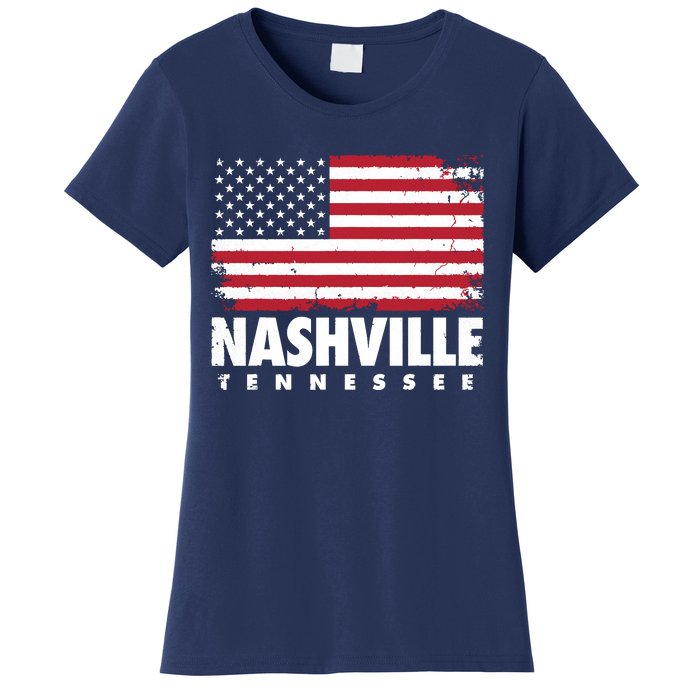 Nashville Tennessee 4th Of July American Flag Usa America Women's T-Shirt