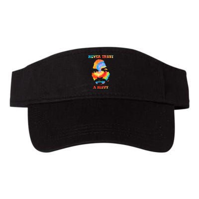 Never Trust A Hippy Funny Valucap Bio-Washed Visor