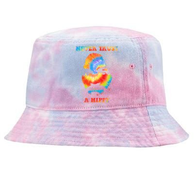 Never Trust A Hippy Funny Tie-Dyed Bucket Hat