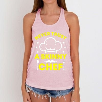 Never Trust A Skinny Chef Women's Knotted Racerback Tank